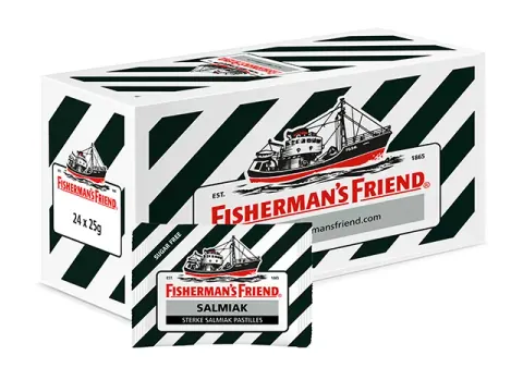 Keelpastilles Fisherman's Friend Salmiak 25 gram suikervrij