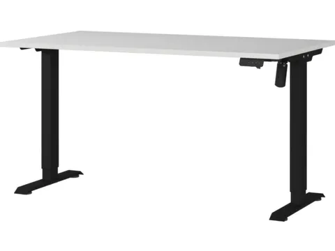 Elektrisch ihv bureau,HxBxD 710-1190x1400x800mm,blad lichtgrijs