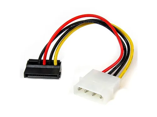 4-pins Molex-naar-linkshoekige SATA-voedingskabeladapter 15 cm