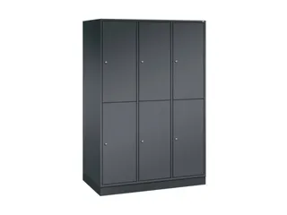 Dubbeldekse garderobekast,HxBxD 1950x1220x600mm,3x2vak.,vak B 360mm - 2