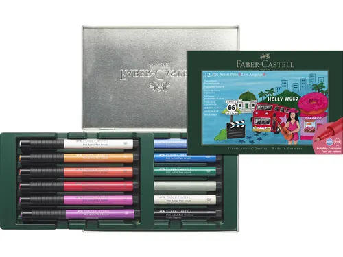 Tekenstift Faber-Castell Pitt Artist Pen Brush set 12 stuks Los Angele