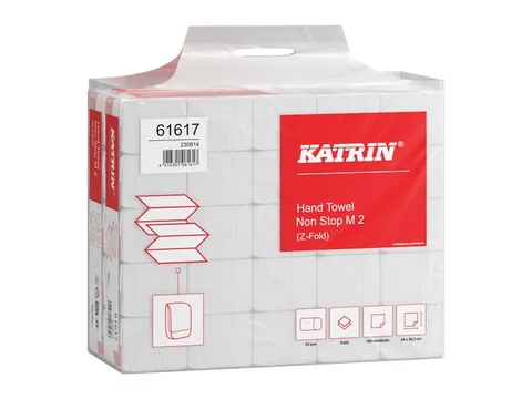 Handdoek Katrin 61617 Z-vouw 2-laags wit 240x203mm 25x160st