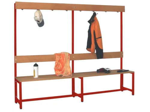 Omkleedbank LxB 2000x400mm Houten Latten Haken Enkelzijdig Ral3000
