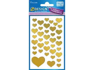 Folie etiket Z-design Creative gouden hartjes - 1