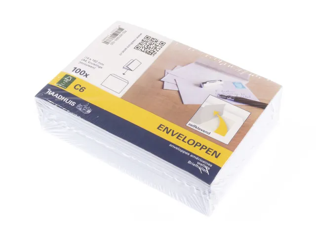 Dienstenvelop Raadhuis 114x162mm C6 Wit Plakstrip Krimp 100 Stuks
