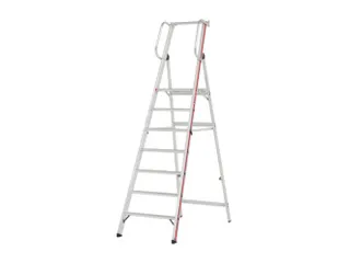 platformladder,bordes HxBxD 1650x440x400mm,7treden,aluminium - 1