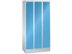 garderobekast,HxBxD 1800x900x500mm,3vak,vak B 300mm,cil.-slot,sokkel