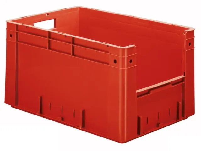 Euronorm Stapelkrat Rood 320x600x400mm 60l Gesloten Grijpopening