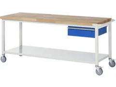 Werkbank Hxbxd 880x2000x700mm Beukenhouten Werkblad 1lade Legbord