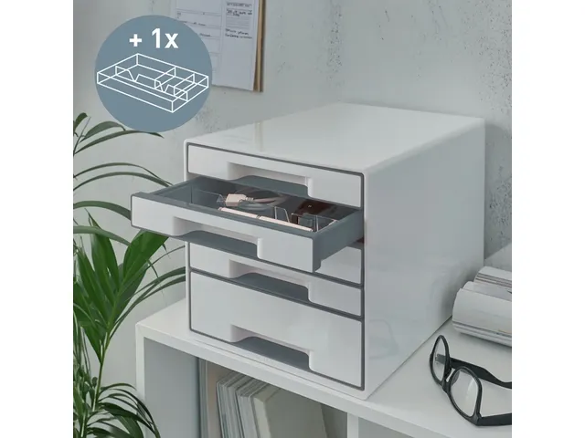 Ladenblok Leitz WOW Cube 5 laden wit/grijs