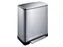 Afvalbak pedaalemmer RVS mat rechthoekig 18 Liter + 28 Liter