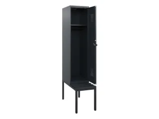 locker met bank,HxBxD 1950x400x815mm,1vak,vak B 400mm,draaigrendel - 1