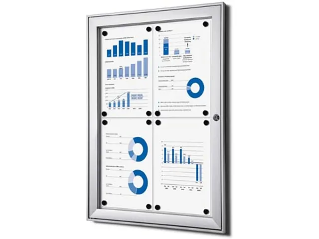 Whiteboard Hangkast vitrine voor binnen en buiten 4x4A4 670x500mm