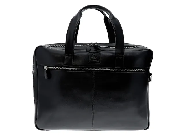 Computertas-dubbel E xactive zwart leder