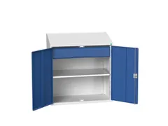 lessenaarkast 1130x1050x550mm legbord en lade RAL7035 + RAL5010