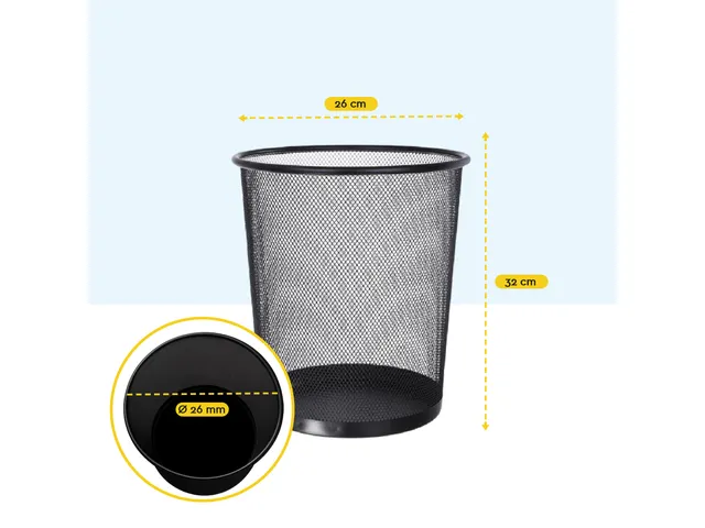 BRASQ Papierbak 12 liter Zwart Rond Set van 2 WBBRO2