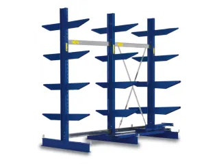 Draagarmstelling 1980x2557x1100mm 2x5etages 525kg/etage Ral5010 - 1