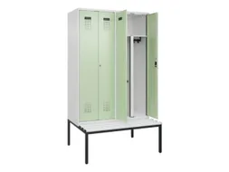 PBM-locker met bank,HxBxD 2120x1200x815mm,4vak,vak B 300mm