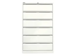 fichekast,HxBxD 1321x800x622mm,drie banen,6lade(n),romp wit,front wit