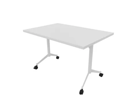 klaptafel,HxBxD 750x1200x700mm,hoekig,T-voet wit,ovale buis,blad wit