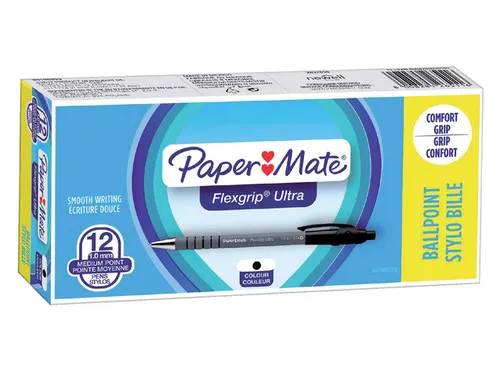 Balpen Paper Mate Flexgrip Ultra retractable zwart