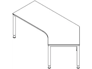 In hoogte verstelbaar hoekbureau 680-820x2170x1130mm wit zwart - 2