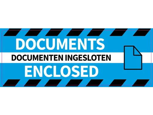 Verpakkingsetiketten 46x125mm Op Rol Documents Enclosed 250 Stuks