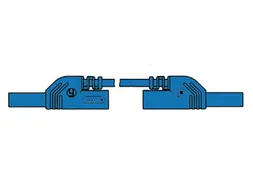 Spuitgegoten meetsnoer met contactbeveiliging 4mm 25cm blauw