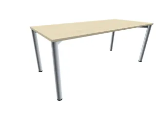 vergadertafel HxBxD 72x180x80cm rechthoekig Esdoorn 4voeten Alu - 1