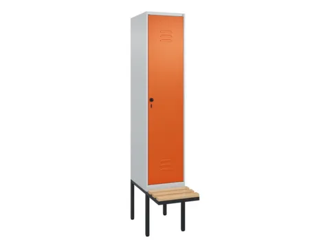 locker met bank,HxBxD 2120x400x815mm,1vak,vak B 400mm,draaigrendel