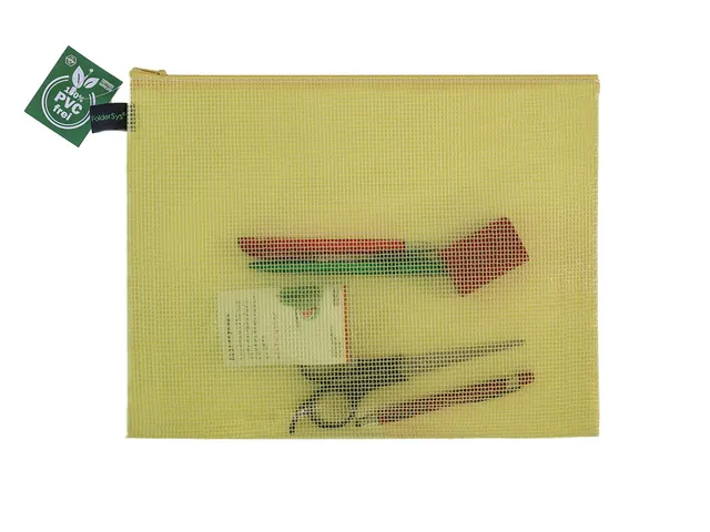 etui A4 PVC-vrij geel transparant met ritssluiting