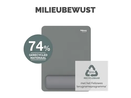 Muismat met polssteun Fellowes Breyta XL grijs 21x28cm