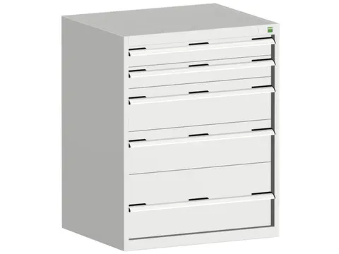 ladekast HxBxD 1000x800x650mm 5laden romp RAL7035 front RAL7035