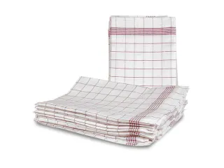 keukendoek LxB 800mmx600mm halflinnen wit/rood ruitpatroon - 1