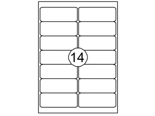 Rillprint Etiket 105x35mm 14 op een vel 1000 Vel