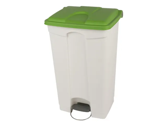 pedaalemmer,1x90l,HxBxD 820x500x412mm,romp PP wit,deksel PP groen