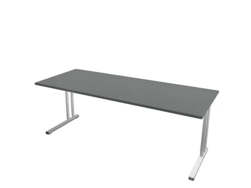 In hoogte verstelbaar bureau,HxBxD 720-840x2000x800mm,MS-donkergrijs