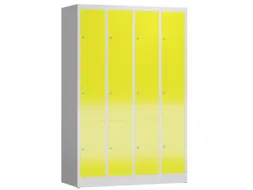 Lockerkast 1800x1185x500mm 4x3 vakken cilinderslot, sokkel, RAL1018