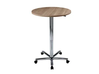 zuilheftafel,HxØ 720-1140x800mm,rond,voetkruis verchroomd - 2
