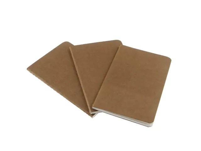 Schrift Moleskine 130x210mm blanco 160 pagina's 70gr kraft set à 3 st