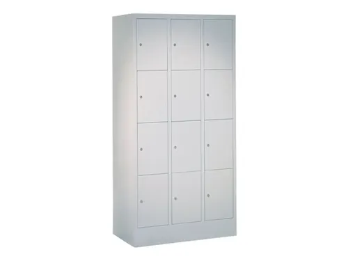 lockerkast,HxBxD 1850x900x500mm,3x4vakken,RAL7035,front RAL7035