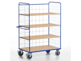 etagewagen,draagverm. 600kg,4etage(s),laadvl. LxB 1000x640mm,houtetage - 1
