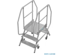 bordestrap,verrijdbaar,bordes H 0,75m,2x3treden,aluminium,4zwenkwielen