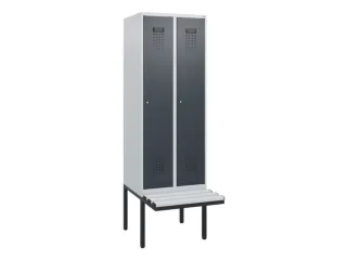 locker met bank,HxBxD 1950x600x815mm,2vak,vak B 300mm,cilinderslot - 2