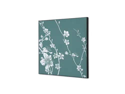 Wanddecoratie Textiel Set 40x40cm Japanse Bloesem Groen