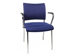 Bezoekersstoel Armleuningen Stof Blauw Zitting 430x480x450mm