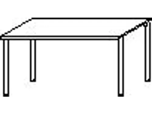 Bureau 4-Poot Hxbxd 680-800X1200X800Mm Ronde Buis Lichtgrijs