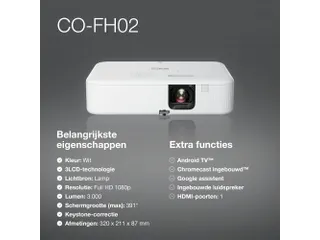 CO-FH02 Smart Full HD-projector, 3000 lumen, scherm van maximaal 391 i - 4