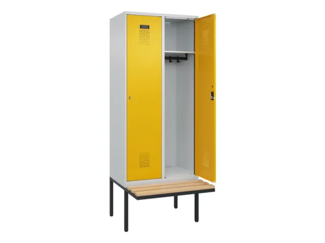 locker met bank,HxBxD 2120x800x815mm,2vak,vak B 400mm,cilinderslot