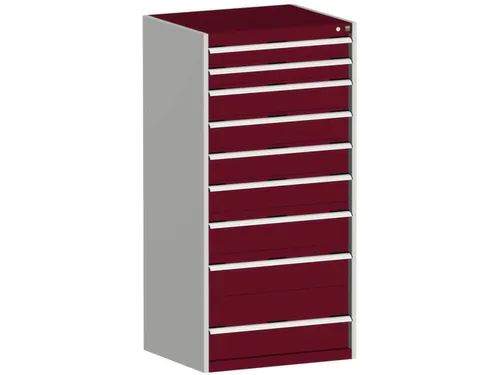 ladekast HxBxD 1600x800x650mm 9laden RAL7035 front RAL3004